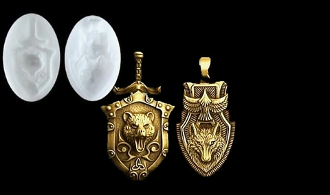 Силиконовые молды Медвежий щит / Волчий щит . 2 шт . Набор