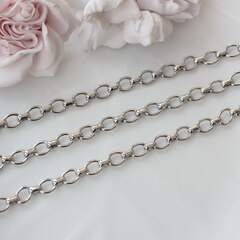 Цепочка 8*7 мм, родий, 50 см, А165