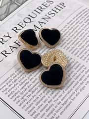 Пуговицы Сердечки бархатные черные