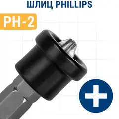 Бита отверточная ПРАКТИКА Профи PH-2 х 25мм для гипрока, с ограничителем (2 шт) (031-228)