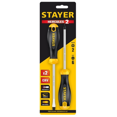 STAYER Hercules, 2 предм., набор отверток (2513-H2)
