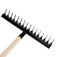 61742 Грабли стальные // 1300 мм 14 прямых зубьев // деревянный черенок // Сибртех
