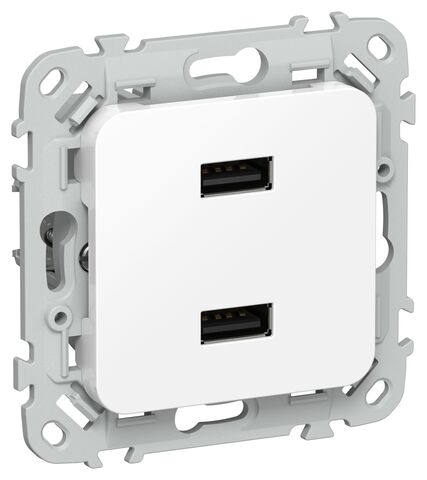 FLITE Роз. USB AA 2,1А РЮ-2-ФлБ бел. IEK