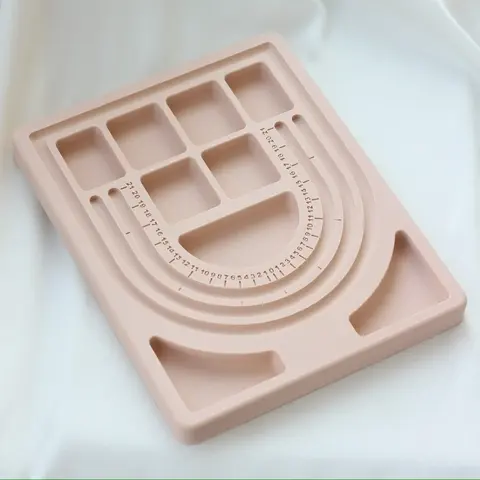 Планшет для сборки колье, 20*25*2 см, ячейки 8,5 мм, тёплый беж, ФТ024