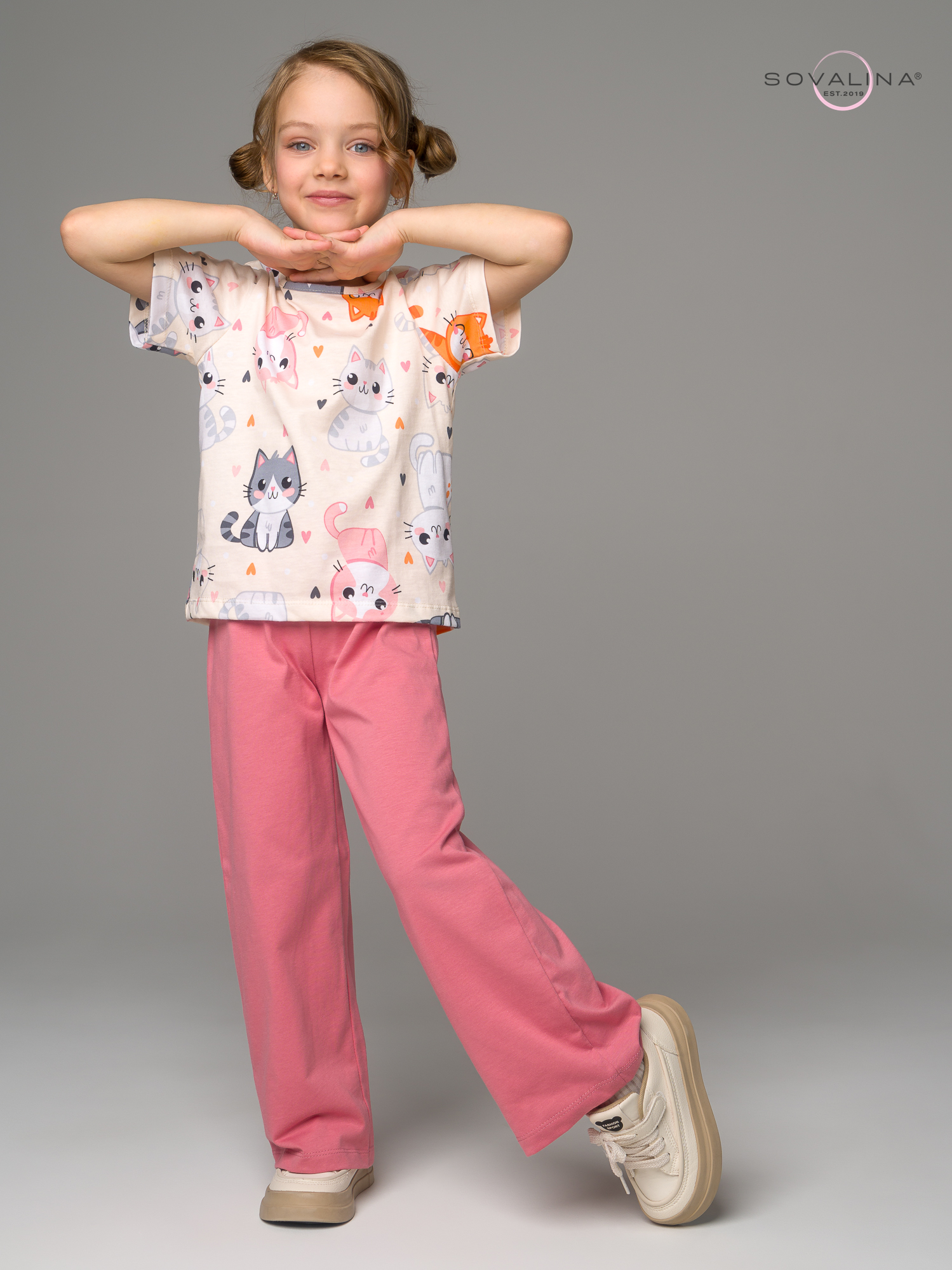 Костюм Лето солнечные котики-пудра