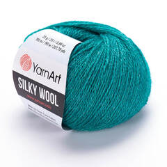 Пряжа Silky wool (Силки вул). Цвет: Морская волна. Артикул: 339