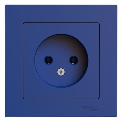 Розетка без заземления, 16А, в сборе. Цвет Аквамарин. Schneider Electric AtlasDesign. ATN001140