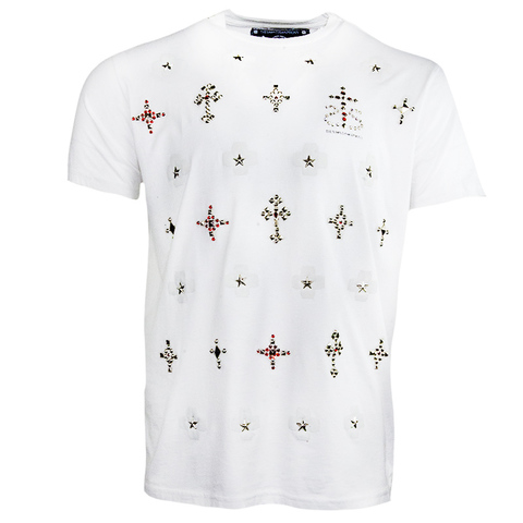 The Saints Sinphony | Футболка мужская BROCADE CROSSES WHITE WITH SILVER TS3258 перед