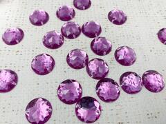 Стразы пришивные акрил, d 1,6 см, лиловый