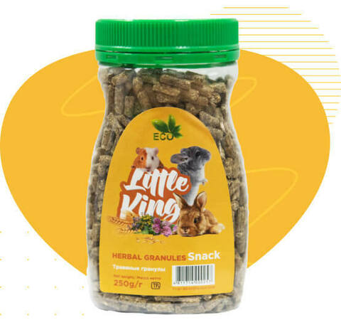 Little King лакомство для грызунов травяные гранулы 250 гр