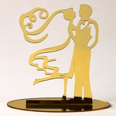 Топпер для торта на подставке «Свадьба», золотой