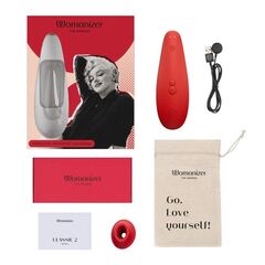 Красный бесконтактный клиторальный стимулятор Womanizer Marilyn Monroe Special Edition - 