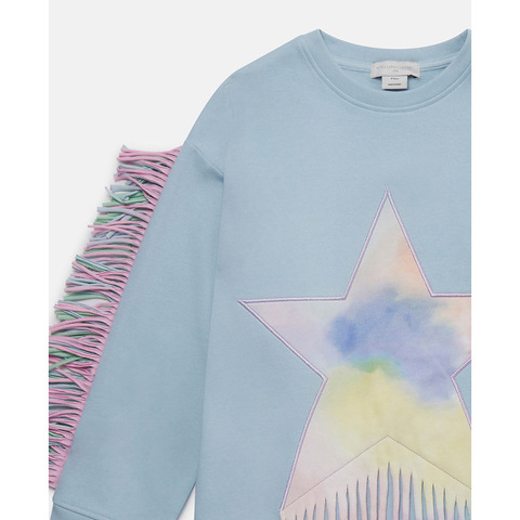 Платье-Свитшот Stella McCartney Kids Fringed Star Blue