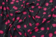 Ткань Вискоза "Вишня чер." шир. 150 см 140г/м Состав: вискоза 100%