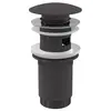 Alcaplast A392-GM-B Донный клапан сифона для умывальника CLICK/CLACK 5/4", цельнометаллический с переливом и большой заглушкой, GUN METAL-мат