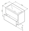 Am.Pm M90FHX07522WG GEM. База под раковину. подвесная. 75 см. 2 ящика push-to-open. цвет: белый. глянец