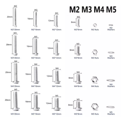 Набор 860шт Винты/Гайки/Шайбы (М2 М3 М4 М5)
