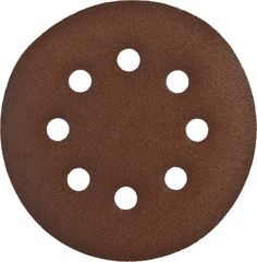 Круг шлифовальный ЗУБР ?СТАНДАРТ? из абразивной бумаги на велкро основе, 8 отв., Р180, 125мм, 5шт