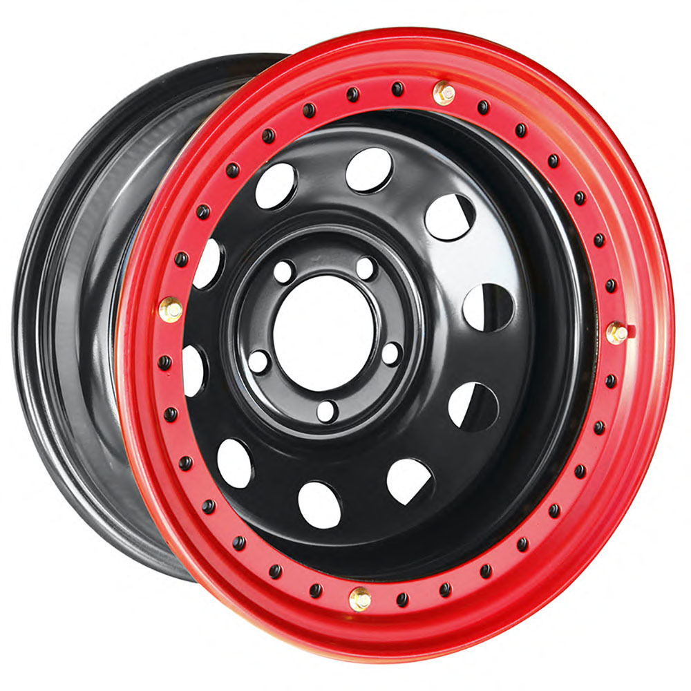 Диск стальной Off-Road-Wheels 5х127 R17 D75 ET0 с бедлоком красным