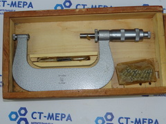 Микрометр резьбовой МВМ- 100 (75-100мм.) Ц/д 0,01мм. ГОСТ 4380-63 (5 пар вставок)