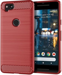 Чехол на Google Pixel2 цвет Red (красный), серия Carbon от Caseport