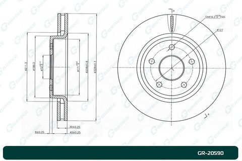 Диск тормозной вентилируемый G-brake  GR-20590