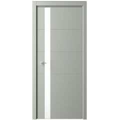 Купить Межкомнатная дверь эмаль Геометрия 7 серая стекло белое