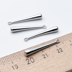 Подвеска Капля, цвет серебро (родий), размер 25*4 мм, цена за 1 шт