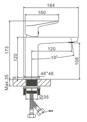 Смеситель для раковины BELZ B10715-3 латунь, графит