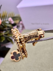 55137 - Cерьги Trendy из стали в лимонной позолоте с вставкой клевер