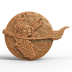 Силиконовый молд медальон № 600 Баба Яга