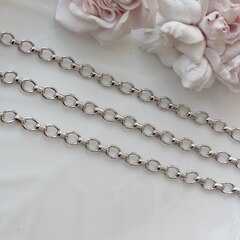 Цепочка 8*7 мм, родий, 50 см, А165