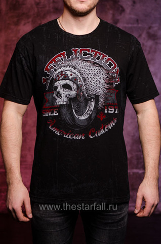Affliction | Футболка мужская BULL RUN Black A20140 перед