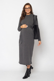 Платье для беременных и кормящих 15943 графит меланж
