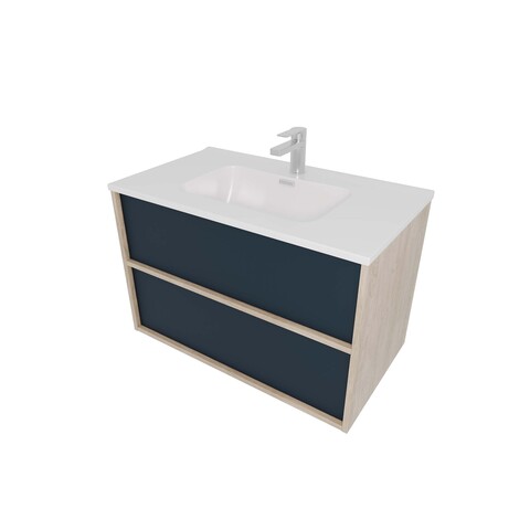 Aquatek AQ66080-DO-MG AQ66080-DO-MG Комплект мебели:Тумба 80 см ЛИБРА с раковиной AQ0480-00, 2 ящика,цвет фасадов серый мат,  корпус дуб давос