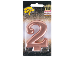 Свеча -цифра "2" Розовое золото 