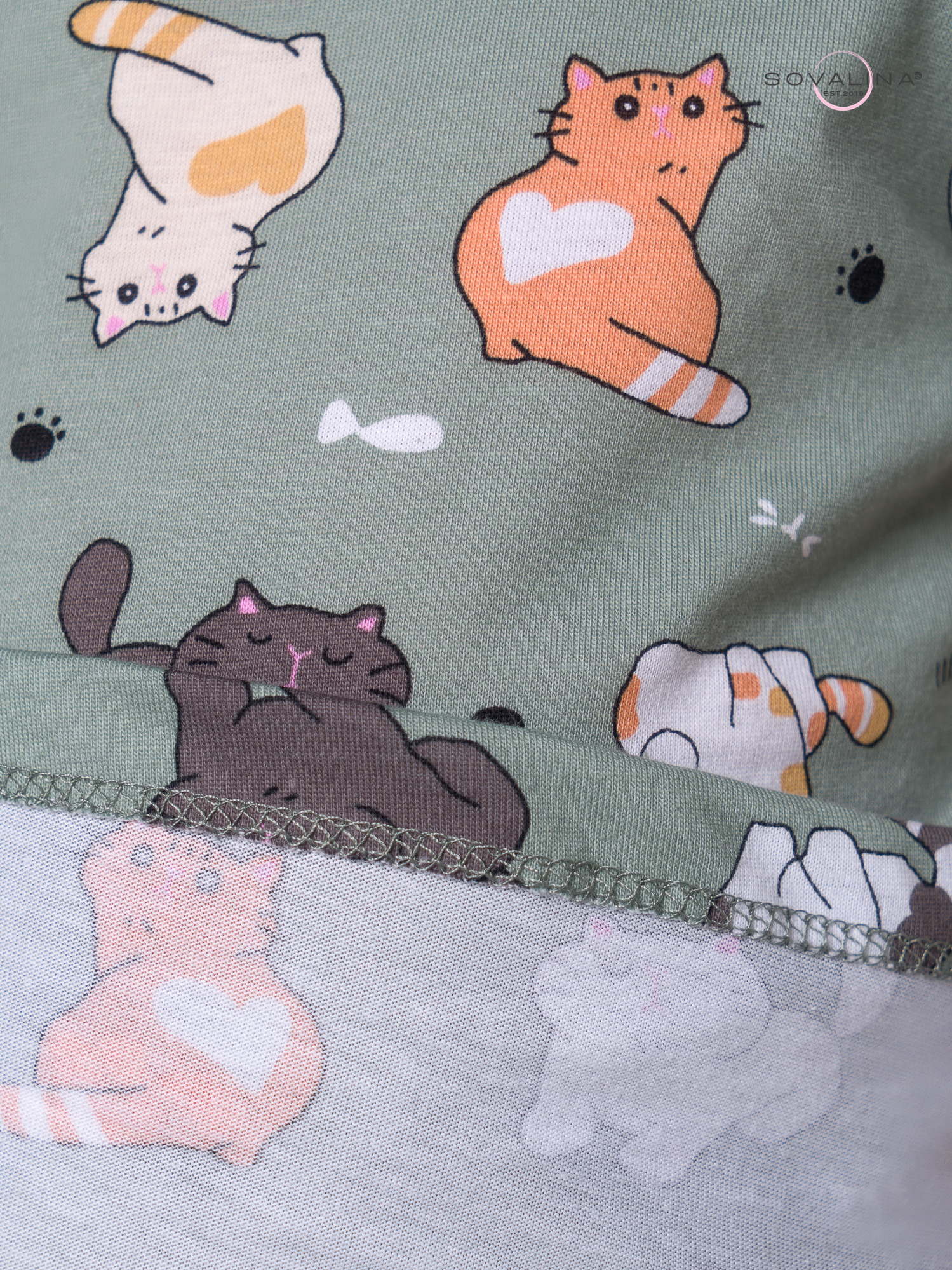 Костюм Актив котята хаки-изумруд