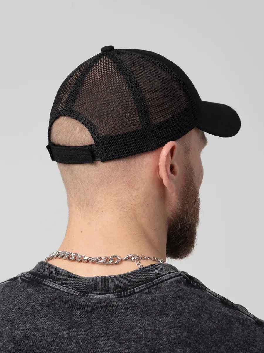 Бейсболка с сеткой летняя черная