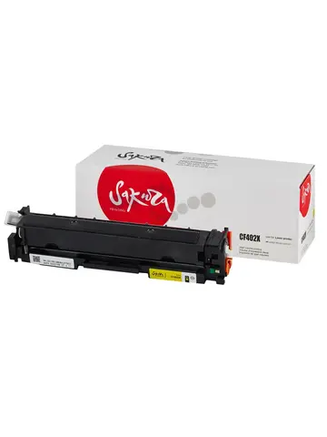 Картридж Sakura CF402X (201X) для HP, желтый, 2300 к.