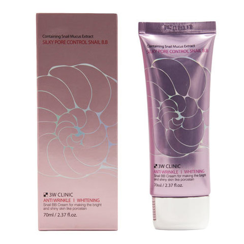 3W Clinic Silky Pore Control BB Cream Pink - BB-крем улиточный с себум контролем