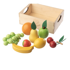 Развивающая детская игра "Набор фруктов в деревянном ящичке"