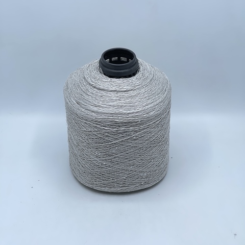 Бобинная пряжа, Linette Pailletes, 450м, 80% Лен, 20% Полиэстер(пайетка), Светло-серый+пайетка. 39429