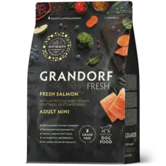 Сухой корм GRANDORF FRESH DOG Salmon MINI лосось с бататом для собак мелких пород, для здоровья кожи и шерсти или склонных к аллергии 1кг