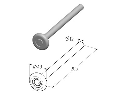 ALUTECH Ролик ходовой, R-205-12-G