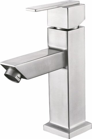 Aquanet AF213-10S AF213-10S Aquanet Steel V3, смеситель для умывальника, сталь, сатин (242972)