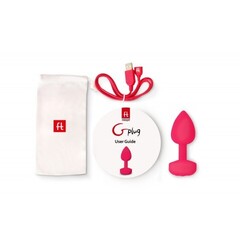 Маленькая дизайнерская анальная пробка с вибрацией Gvibe Gplug 8 см (ex. Fun Toys) ярко-синий