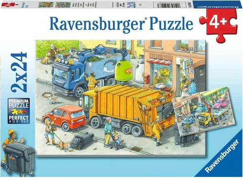 Puzzle Müllabfuhr u.Abschleppw.2 2x24 pcs