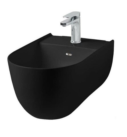 ArtCeram The One THB001 03 00 Биде, Artceram, The One, тип установки-подвесной, ширина, мм-350, глубина, мм-520, высота, мм-280, форма чаши-овальная, отверстия для смесителя-1, крепления в комплекте, цвет-черный глянцевый