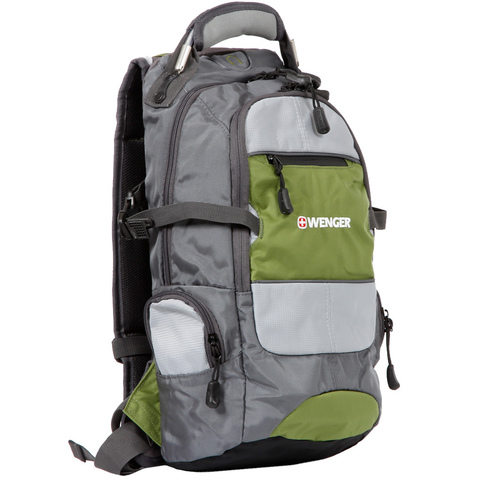 Рюкзак Wenger Narrow Hiking Pack, серый/серебр./зеленый, 23х18х47 см, 22 л