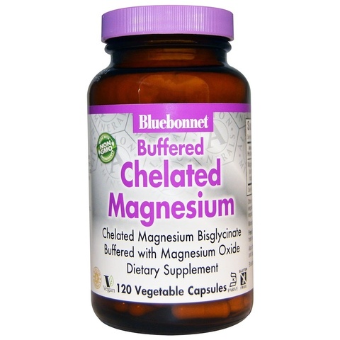 Bluebonnet Nutrition, Буферизованный хелатный магний, 120 растительных капсул